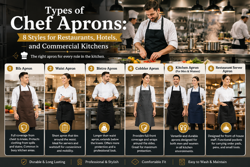 Types of Chef Aprons: 8 Styles for Restaurants, Hotels, and Commercial Kitchens